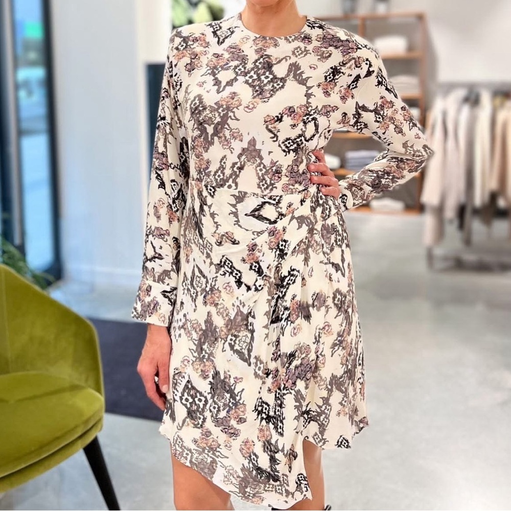 Iro Floral Print Long Sleeve Dress